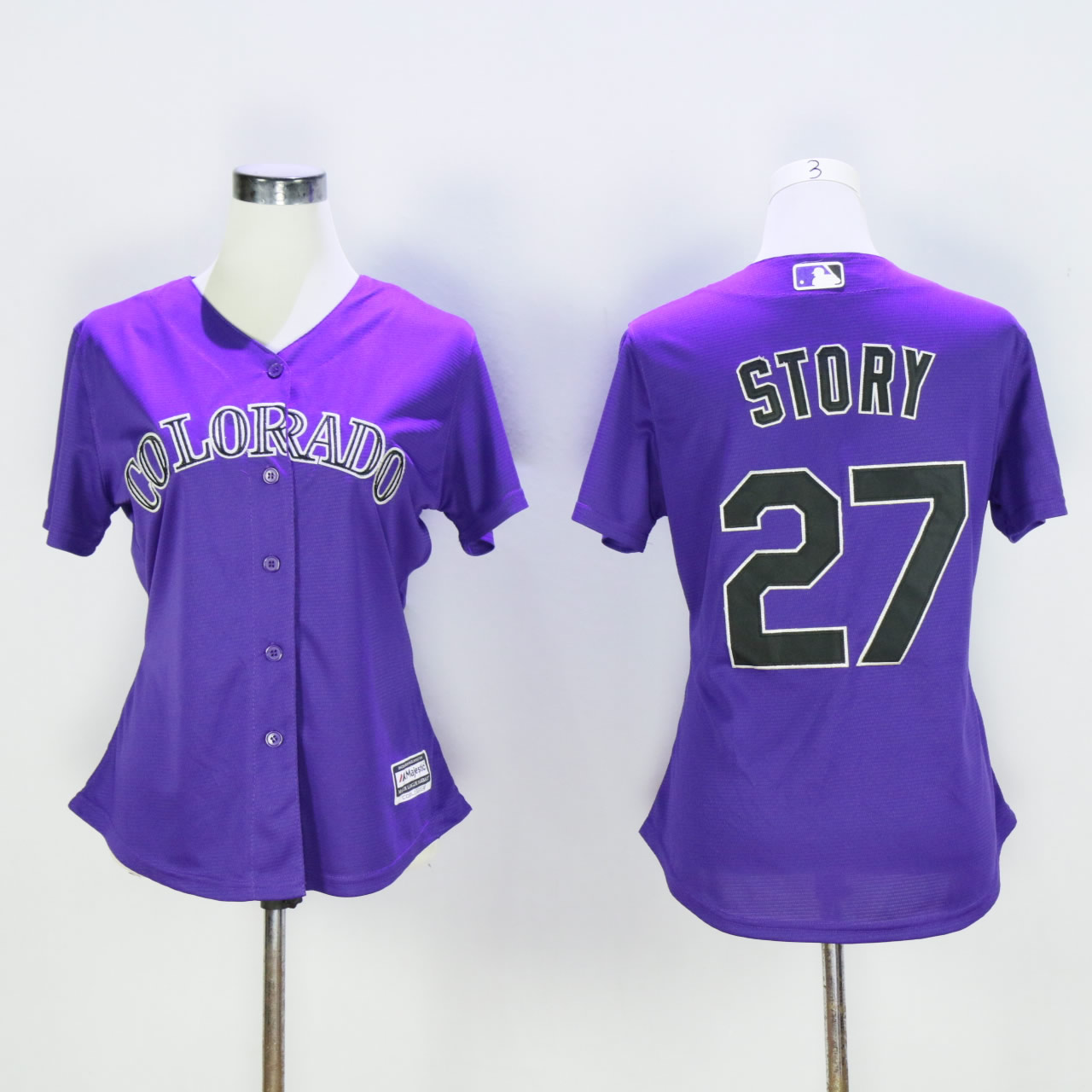 Women Colorado Rockies 27 Story Purple MLB Jerseys